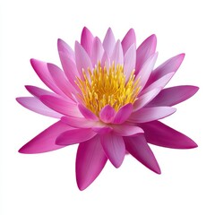 Fototapeta premium Pink lotus flower close up photograph on white background