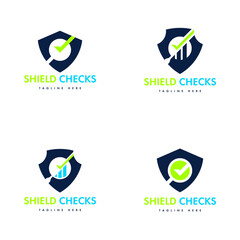 Shield badge logo design template