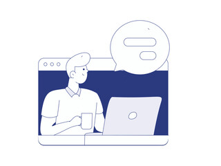 Flat vector illustration of business people operating work scene
