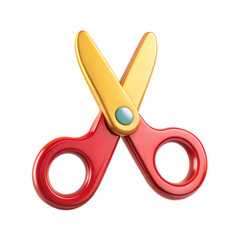 3d scissors sign isolated on transparent background. Png