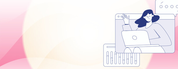 Flat vector illustration of business people operating work scene
