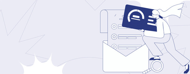 Flat vector illustration of business people operating work scene
