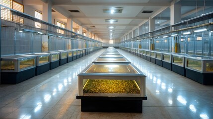 Expansive indoor facility dedicated to the industrial scale farming and processing of insects