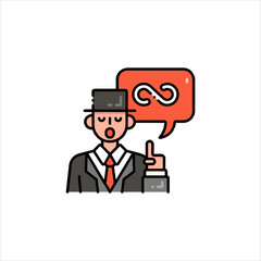 set of funny cartoon manager