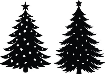 Christmas tree silhouette vector,decoration tree