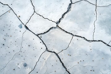 Cracked Earth Texture Dry Ground Surface Grey White Background