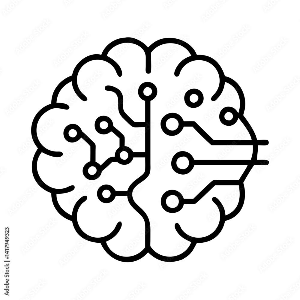 Poster artificial intelligence brain ai technology neural network machine learning deep learning concept ic