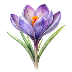 Obraz premium Simple Crocus Watercolor Artwork Background