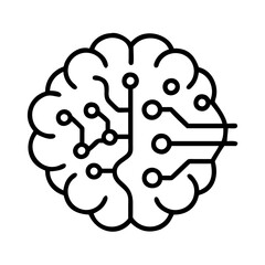 Artificial intelligence brain ai technology neural network machine learning deep learning concept icon