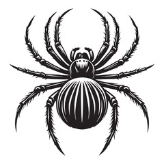 Evasive Spider silhouette, darting across its web with agility – Spider illustration – Spider vector – Insect silhouette


