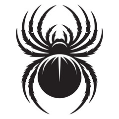 Clever Spider silhouette, using its web as a deadly trap – Spider illustration – Spider vector – Insect silhouette

