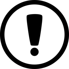 Flat Black and Grey Caution Symbol