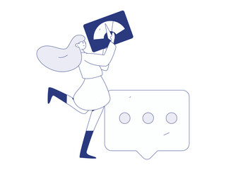 Flat vector illustration of business people operating work scene
