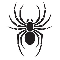 Terrifying Spider silhouette, its fangs ready for action – Spider illustration – Spider vector – Insect silhouette

