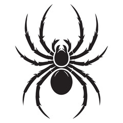 Majestic Spider silhouette, with long, elegant legs – Spider illustration – Spider vector – Insect silhouette

