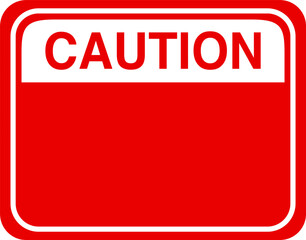Caution Box Shape with Red Border Frame