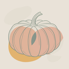 Black silhouette of a pumpkin on a white background