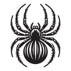 Mysterious Spider silhouette, blending perfectly with its surroundings – Spider illustration – Spider vector – Insect silhouette

