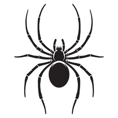 Graceful Spider silhouette, spinning its web with precision – Spider illustration – Spider vector – Insect silhouette

