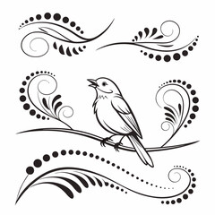 Four Elegant Dotted Dividers Single Line  