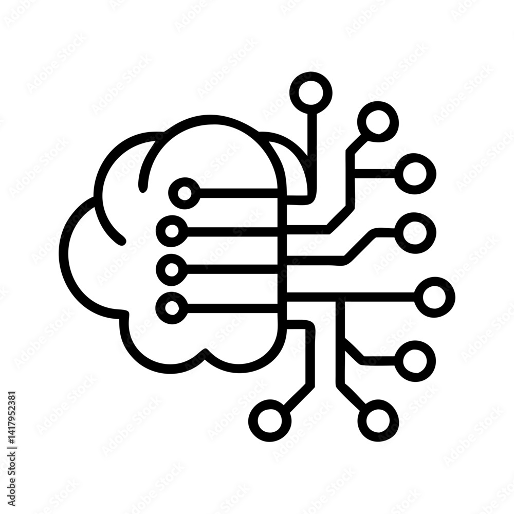Poster cloud computing artificial intelligence ai neural network machine learning technology icon vector