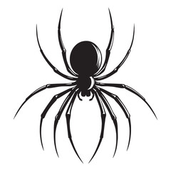 Silent Spider silhouette, motionless as it waits for its meal – Spider illustration – Spider vector – Insect silhouette

