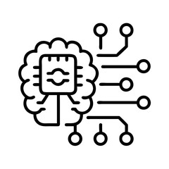 Artificial intelligence ai brain machine learning neural network deep learning technology icon vector
