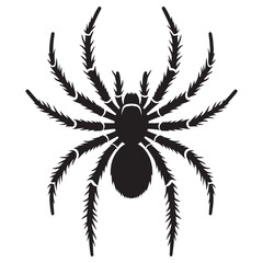 Spooky Spider silhouette, an agile predator of the night – Spider illustration – Spider vector – Insect silhouette


