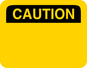 Caution Sign Box Shape in Yellow and Black