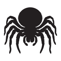 Sinister Spider silhouette, with legs extended and ready – Spider illustration – Spider vector – Insect silhouette

