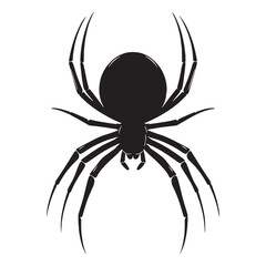 Lurking Spider silhouette, waiting patiently for prey – Spider illustration – Spider vector – Insect silhouette

