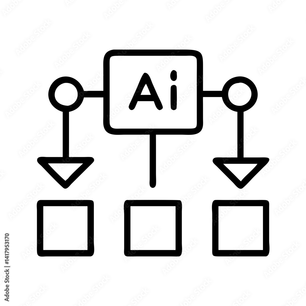 Poster ai artificial intelligence machine learning data science neural network diagram flow chart process i