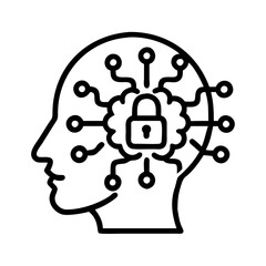 Artificial intelligence security mind brain technology network ai cyber security safety lock