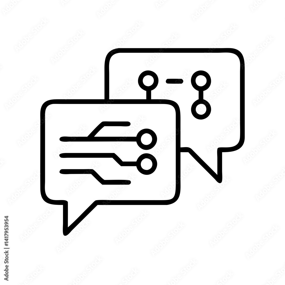 Poster chat technology communication network digital data conversation connection dialogue online system ai