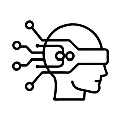 Explore augmented reality vr technology with virtual reality headset and ai interface innovation concept