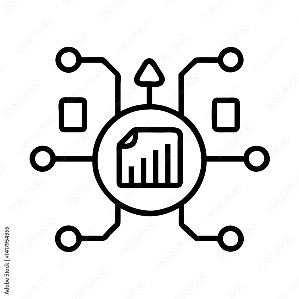Poster data analysis report diagram network connection information technology business chart graph diagram
