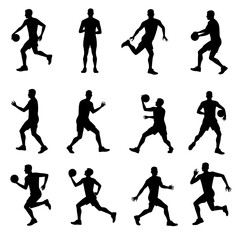 silhouettes of people, runners vector silhouettes