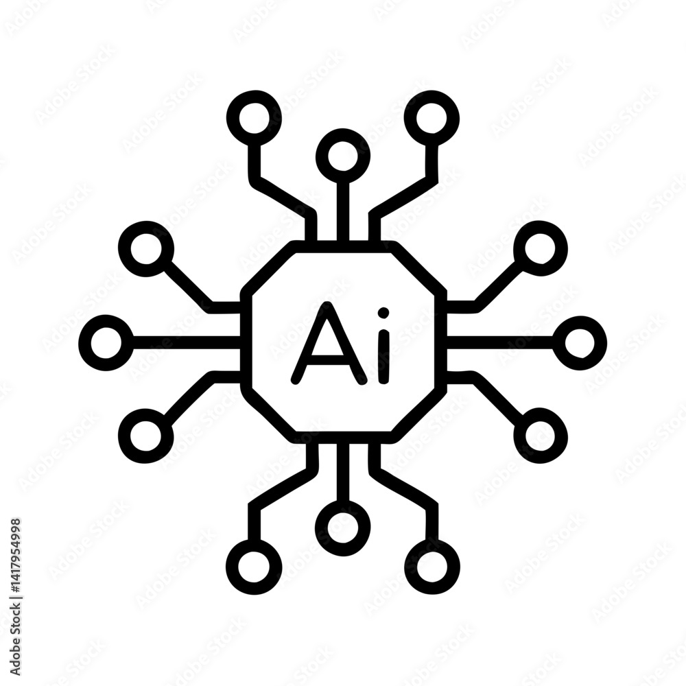 Poster artificial intelligence ai chip circuit technology machine learning neural network innovation ai cor