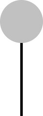 Caution Sign Circle Shape with Pole for Street Sign. Blank Frame Black and Grey Color.