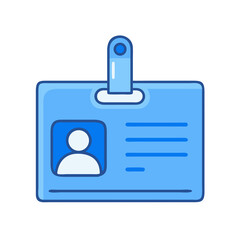 Blue Work ID Badge Icon