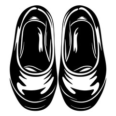 Black and White Baby Booties Silhouette, Minimalist Vector Design Illustration