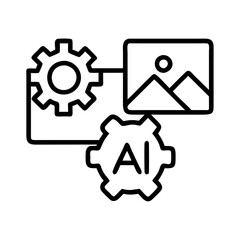 Ai automation machine learning artificial intelligence process with gear and image concept