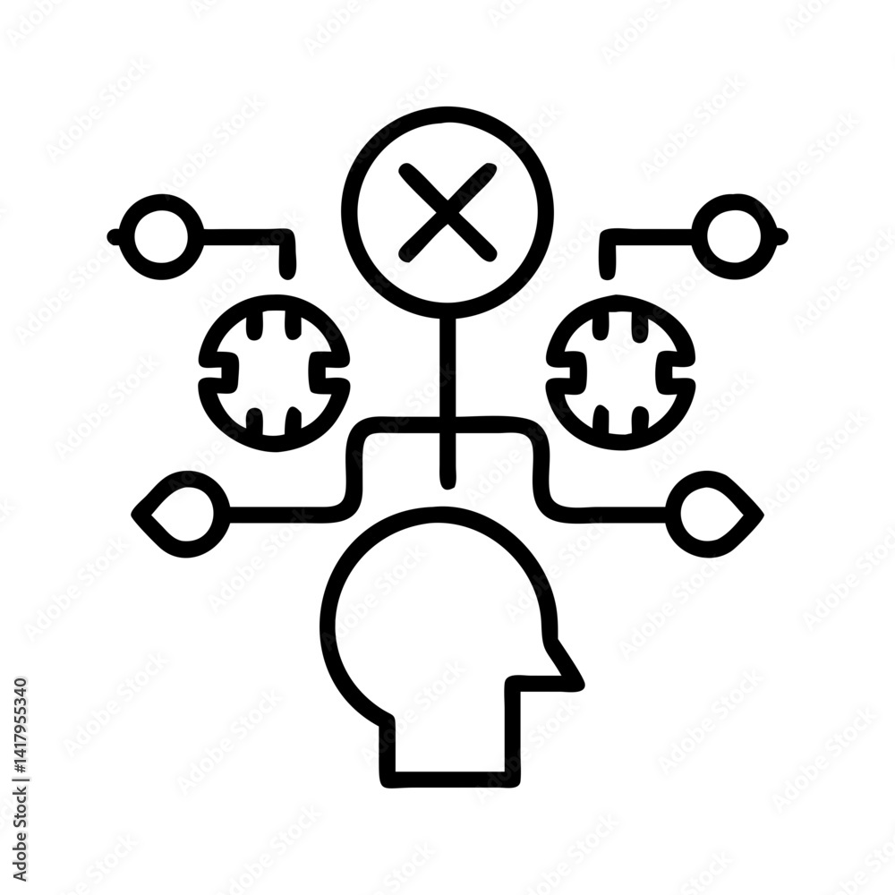 Poster mind brain thinking process problem solving decision making analysis knowledge information concept o
