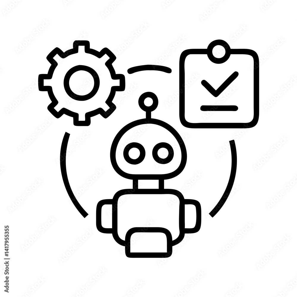 Poster automation robot machine learning artificial intelligence task management process gear check