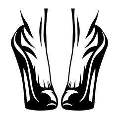 Stylized High Heels Illustration in Black and White Abstract Fashion