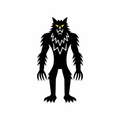 creative Silhouette werewolf Icon Vector Illustration