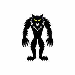 creative Silhouette werewolf Icon Vector Illustration