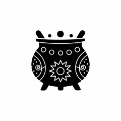 creative Silhouette cauldron Icon Vector Illustration