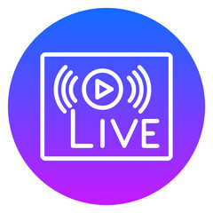 Minimalist Line Art Live Streaming Gradient Circular Icon