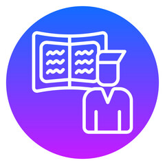 Minimalist Line Art Storytelling Gradient Circular Icon